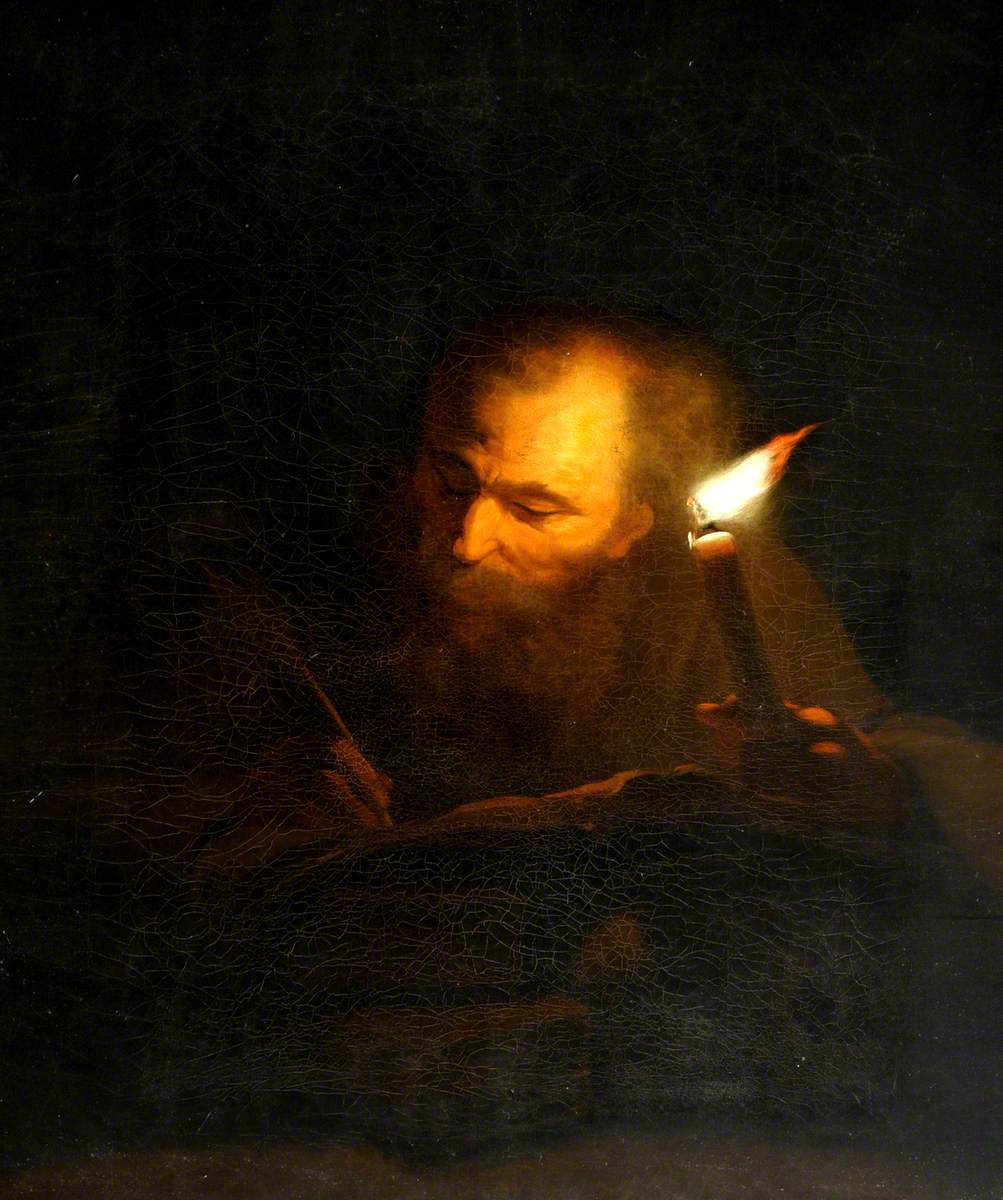 open book writing (foto: Godfried Schalcken / Public domain, Wikimedia Commons)