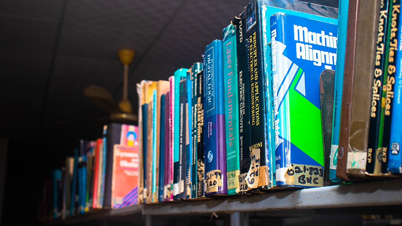 library books shelf (foto: Ndawoje / CC BY-SA 4.0, Wikimedia Commons)