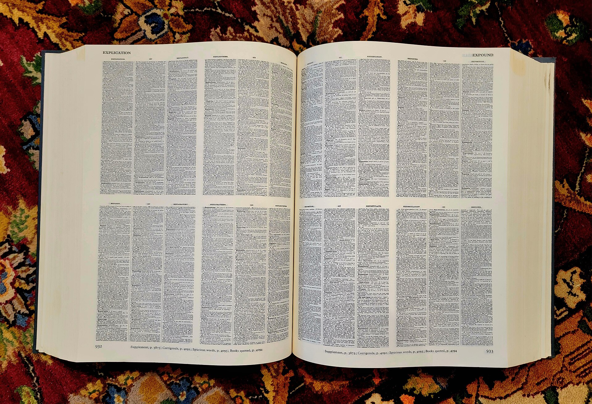 open dictionary pages